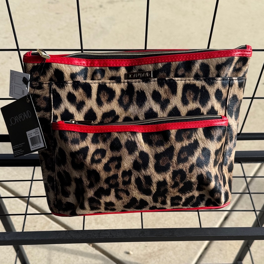 Leopard Print Women's Bag with Red Accents

75